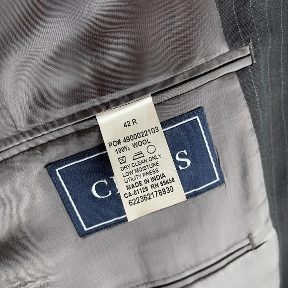 Chaps Pinstripe Wool Blazer Size 42R - Picture 11 of 13